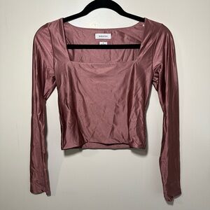 Aritzia Babaton Satinette Squareneck long-sleeve size small